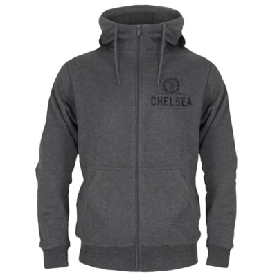 Imagen de Chelsea FC Sudadera Oficial con Capucha y Cierre de Cremallera para Hombre Forro Polar Gris XL