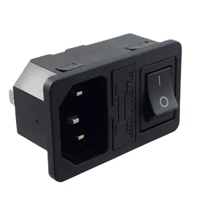 Imagen de Conector C 14 con interruptor negro y fusible 10 A/250 V