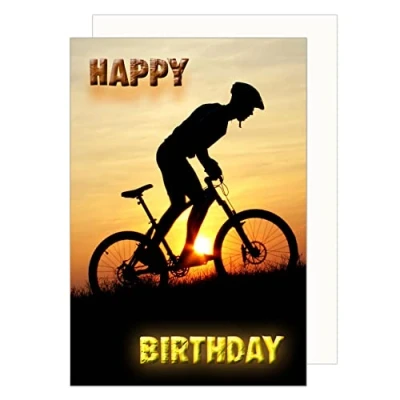 Imagen de Edition Seidel tarjeta de felicitación cumpleaños con sobre, feliz cumpleaños, hombre mujer bicicleta (G3402 SW023)