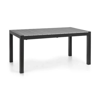 Imagen de blumfeldt Menorca Expand Mesa de jardín, Extensible, Revestimiento en Polvo, Patas Ajustables, Superficie máxima 213 x 95 cm, Antracita/Oscuro