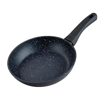 Imagen de [Exclusive to Amazon] Sartén Fackelmann Marble 20 cm, Antiadherente de 90 % Aluminio Reciclado con Mango Ergonómico Plástico, Pequeña Inducción para Cocinar y Freír