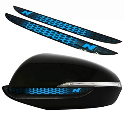 Imagen de Pegatinas para espejo retrovisor de coche, impresión digital estilo panal (azul azul DS013)