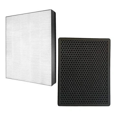 Imagen de filtros de repuesto compatibles con purificador aire Philips AC1214/10 y AC2729/10 (Series 1000) HEPA FY1410/30 FY1413/30 (1 filtro + 1 carbón activo)