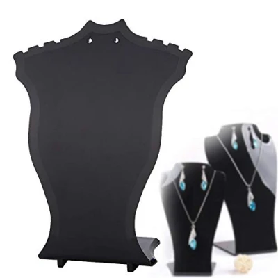 Imagen de TMISHION Collar Soporte de exhibición Colgante plástico Cadena joyería Busto Tienda Soportes Pendientes suspensión Rack(negro)