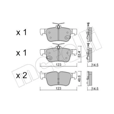 Imagen de METELLI 22 1040 1 Juego de pastillas freno con avisador acústico desgaste FORD: Focus Mk4 Berlina, Hatchback, Kuga Mk3