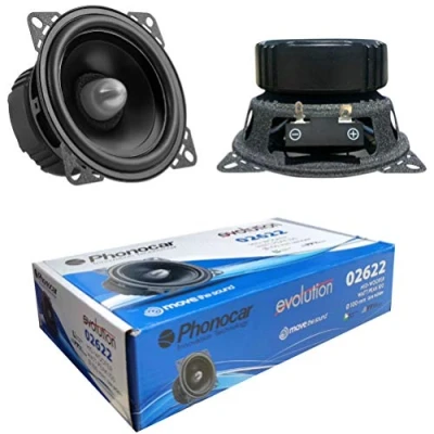 Imagen de 2 PHONOCAR 02622 Altavoces Mid Bass woofer 10.00 cm 100 mm 4&quot; 50 vatios rms MAX impedancia 4 ohmios 92 db spl SQL Puerta de Coche, por par
