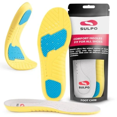 Imagen de SULPO Plantillas hombre y mujer antiolor sudor ultraligeras transpirables ideal para deporte, trabajo uso diario