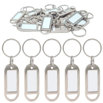 Imagen de Kahns Trade llaveros Metalicos con Etiquetas para Escribir Extremadamente Resistente Llavero metalico anilla llaves, Equipaje y Mascotas (5)
