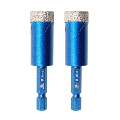 Imagen de BRSCHNITT Brocas Diamante 16mm Broca Corona con Vástago Hexagonal para Porcelánico,Cerámica, Granito, Mármol, Azulejos, Baldosas, Piedra, Muro (2 piezas)