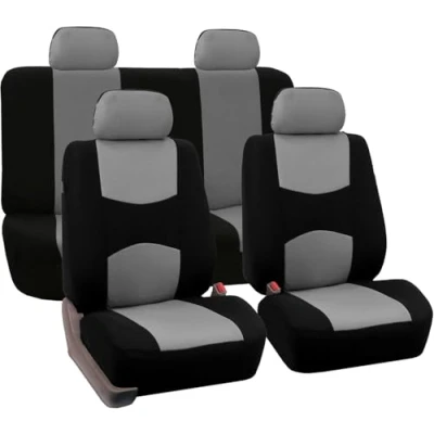 Imagen de Coche Fundas Asientos para Mini Cooper R56 2006 2007 2008 2009 2010 2011 2012 2013 2014, Tela Delanteros y Traseros Juegos De Cubreasientos Protección Protectores Accesorios,A Grey