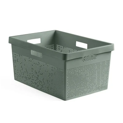 Imagen de TATAY Cesto de Ropa Bohol, 40L Capacidad, Polipropileno, Libre BPA, Plástico 100% Reciclado, Verde. Medidas: 36 x 52,5 26 cm