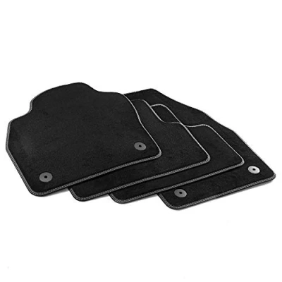Imagen de MTM PRO 8342 Alfombrillas para Volkswagen T Cross 2019 , a Medida en Terciopelo de Nylon, Bordes Similcuero y Pespunte Dobles Cromada