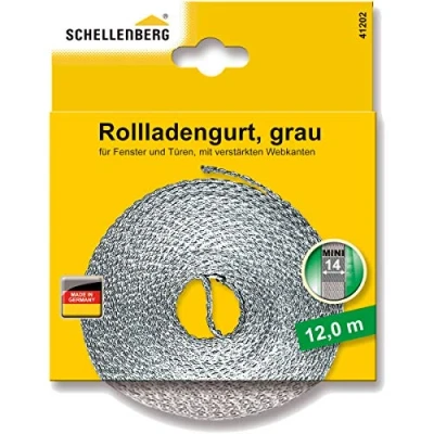 Imagen de Schellenberg 41202 Correa de persiana (14 mm, 12 m), color gris