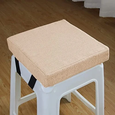 Imagen de GGoty Cojín grueso de 5/8 cm para silla, cuadrado, silla comedor, taburete, antideslizante, el hogar, la escuela, taburete (30 x 30 5 cm, beige)