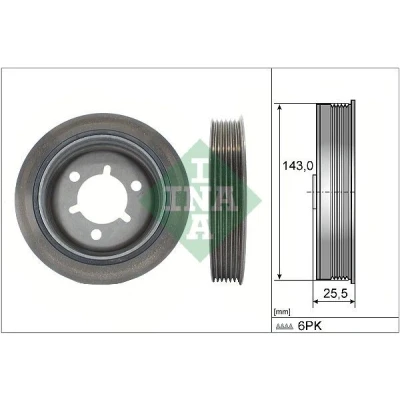 Imagen de INA 544 0145 10 Polea de Cigüeñal 143,00 CITROËN: C2 Hatchback, Xsara C3 I PEUGEOT: 206 307 SW, Partner Combispace
