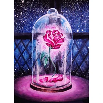 Imagen de Kits de pintura diamante 5D para manualidades, taladro completo, bordado diamantes imitación cristal, rosa por números decoración pared del hogar, 30x40 cm