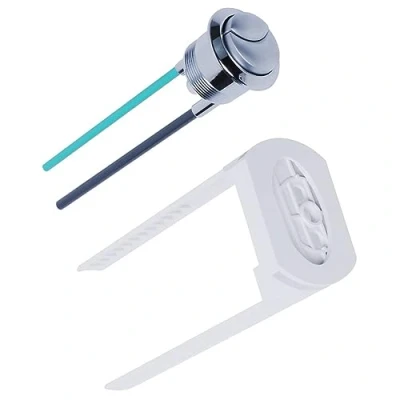 Imagen de Botón de inodoro cromado doble descarga, placa trasera repuesto y botones descarga dobles compatibles con Geberit Impuls 250 para estándar ideal
