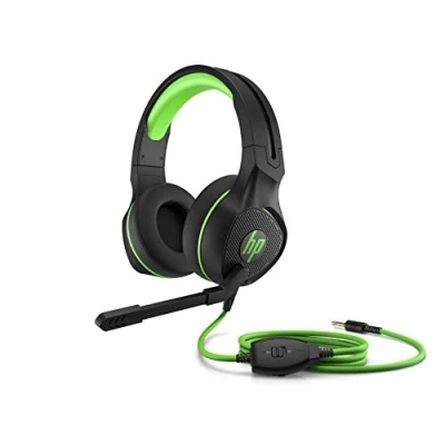 Imagen de HP Pavilion 400 Auriculares Gaming con Cable (Sonido Estéreo, Conector 3,5mm , Micrófono Brazo, Windows 10, Android, Xbox,iOS, PlayStation), Color Negro y Verde