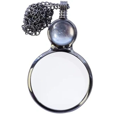 Imagen de TOFBS Vidrio de Aumento, Lupa Colgante Lectura, Collares Lupa, Colgante, Lectura Decoración, Moda, para Leer Libros, Periódicos, Trabajar o Viajar (Blanco)