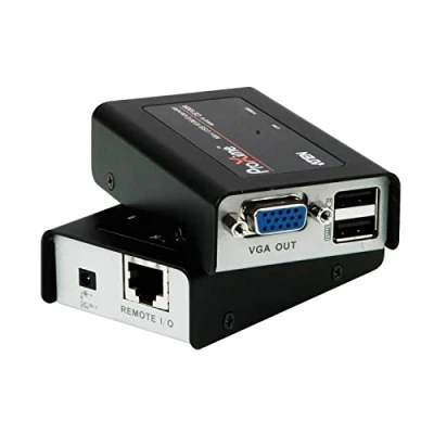 Imagen de Aten CE100 AT G Alargador KVM (Mini USB), Negro y Plateado