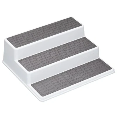 Imagen de Copco Basics Especiero de 3 Niveles para Armario Interior, Organizador Estantes Cocina Antideslizante, 26 x 23 8,5cm, Blanco/Gris