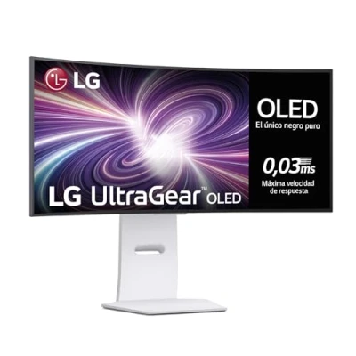 Imagen de LG 34GS95QE W Monitor Ultragear, 34&quot;, OLED WQHD, (3440x1440), 21:9, 240 Hz, 0,03 ms, Clasificación F, Tecnología Micro Lens Array +, DisplayHDR True Black 400, Blanco