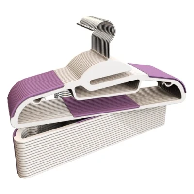 Imagen de COM FORT HOUSE Perchas de Plástico Antideslizante Medida 41cm con Superficie Gancho Giratorio 360º Pack 30 Unidades