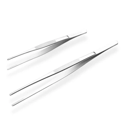 Imagen de Pinzas Para Asar, Cocinar, de Cocina, Acero Inoxidable 304, Aptas Lavavajillas, Carne, Freír (20 cm/30 cm), Plateadas Rectas
