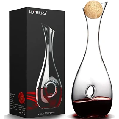 Imagen de NUTRIUPS Decantadores para Vino Decantador de 1.2L Jarra Sin Plomo Soplado a Mano &amp; Tapones Aireador Accesorios Decanter