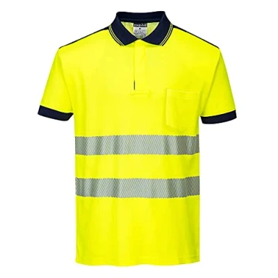 Imagen de Portwest Polo M/C De Alta Visibilidad Pw3, Tamaño: L, Color: Amarillo/Marino, T180YNRL
