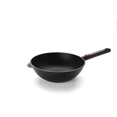 Imagen de Woll Diamond Logic XR Sartén para wok y agitación (inductiva, diámetro de 24 cm, 9 cm alto, con mango extraíble, apta todo tipo fuegos, aluminio fundido, sellado antiadherente,