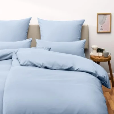 Imagen de Blumtal Juegos de sábanas y fundas almohada microfibra 90 Manta 80x80 135x200 Azul claro