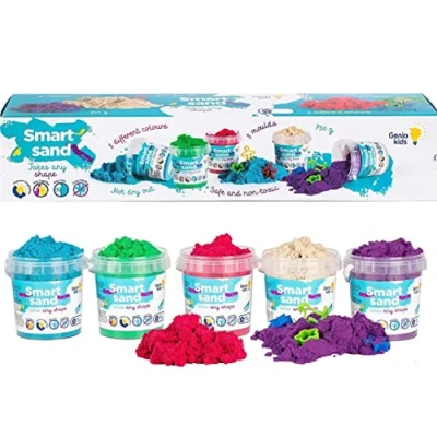 Imagen de Genio Kids Arena Mágica 5 Colores 750g Multicolor, Accesorios para Niños 3 4 6 7 Años, Juego de no Toxica