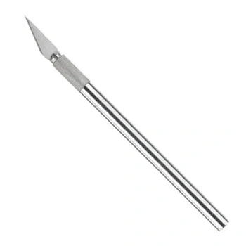Imagen de Westcott E 84010 00 bisturí con mango de metal y la cuchilla reemplazable, 12 cm, plata