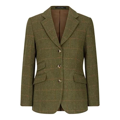 Imagen de Walker and Hawkes Mayland Blazer de Tweed para Mujer Chaqueta Estilo clásico inglés Salvia Oscuro EU 48 (UK 20)