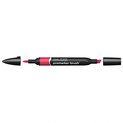 Imagen de Winsor &amp; Newton Promarker Brush Rotulador Doble Punta, Punta Pincel, Tinta Base Alcohol, Color Ruby (r455)