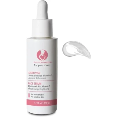 Imagen de DERMOMAMMA SERUM FACIAL Con Ácido Hialurónico Vitamina C Antiarrugas Antimanchas Iluminador Apto para Embarazo y Lactancia 30 ml