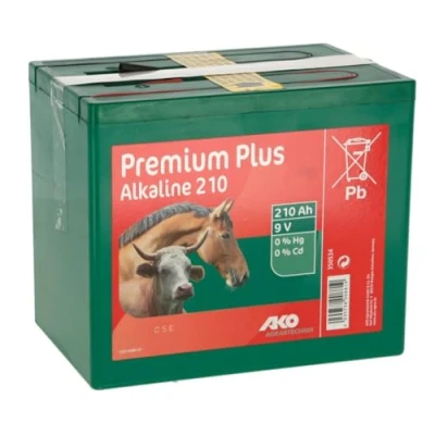 Imagen de AKO Batería alcalina de 9 V, 210 Ah, Fuente alimentación para cercas Pasto, Voltaje Constante, Larga Vida útil