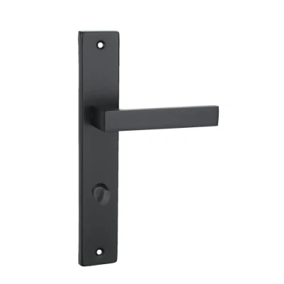 Imagen de domino QUBIK BLACK Juego de manillas para puerta baño (78 unidades, izquierda y derecha, puertas baño, forma L, herrajes aluminio, color negro)