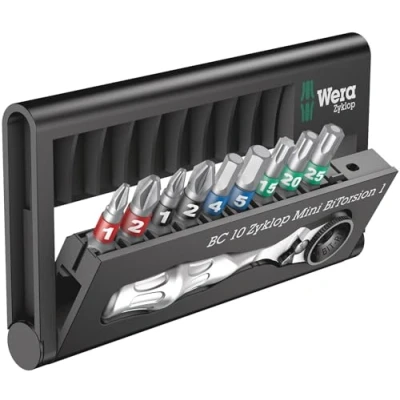 Imagen de WERA 05057418001 Bit Check 10 Zyklop mini BiTorsion 1 Estuche de puntas con Carraca Size