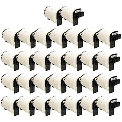 Imagen de Yellow Yeti 30 Rollos DK 22243 Cintas continuas 102mm x 30,48m Etiquetas compatibles para Brother P Touch QL 1050 1050N 1060N 1100 1110NWB