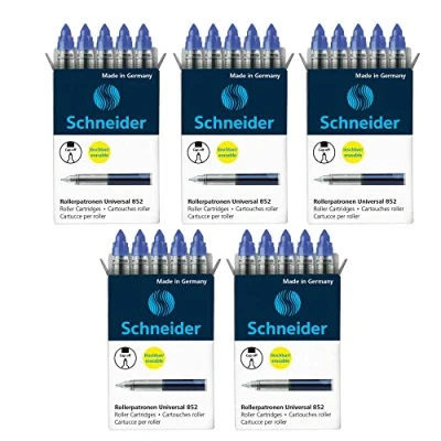 Imagen de Schneider Universal 852 Cartuchos de tinta borrable para bolígrafo Breeze, Base Senso/Ball e ID Duo (5 unidades), color azul real
