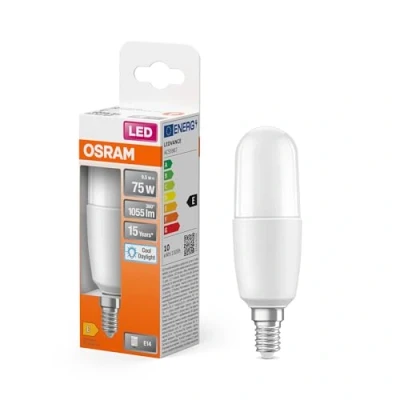 Imagen de OSRAM LED Star Classic STICK, lámpara esmerilada en forma de varilla para casquillo E14, blanco luz diurna (6500K), 1050 lúmenes, sustituye a las bombillas convencionales 75W, paquete 1