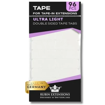 Imagen de cinta adhesiva para extensiones cintas adhesivas de recambio 96 piezas extra fuerte 4 cm ancho, 0,8 alto adhesivo pelucas en por Rubin Extensions