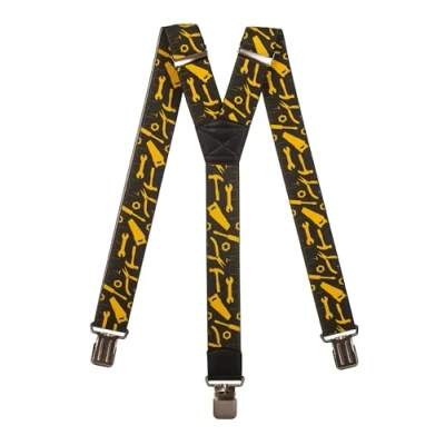 Imagen de Olata Tirantes Resistentes Originales De Caballero Con Patrón Herramientas (Negro). 4 cm. Y Forma