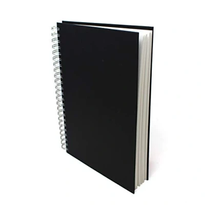 Imagen de Artway Studio Cuaderno de dibujo A4 encuadernado en espiral Retrato 96 Caras/48 Páginas papel 170 gsm negro tapa dura