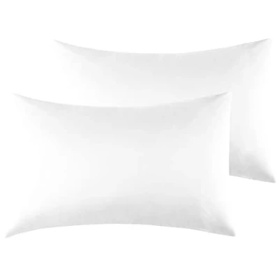 Imagen de Funda de Almohada 100% Microfibra 40 x 70cm, Juego 2 Fundas Extra Suave Hipoalergénicas Transpirable Blanco