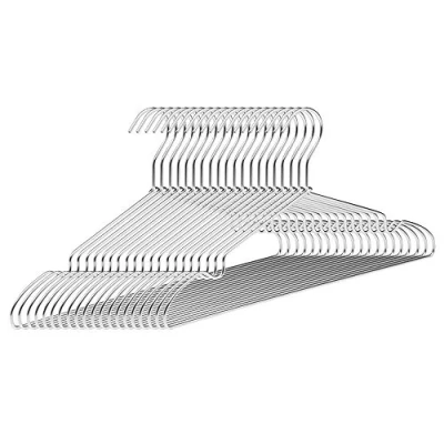 Imagen de COM FORT HOUSE Percha Aluminio en Pack de 10, 20, 30 y 40 Und. Perchas Metal 42 cm Largo, Inoxidables Resistentes, Color Plata, 20