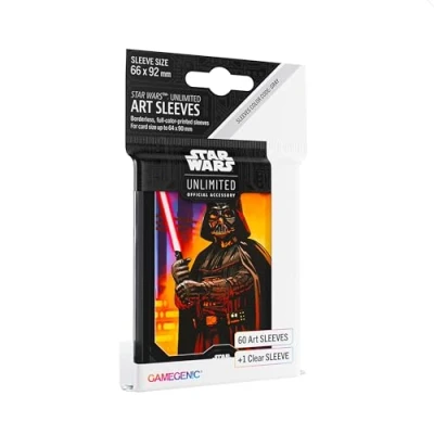 Imagen de Gamegenic Star Wars Unlimited Art Sleeves Double Space Blue Pack de 60 Fundas Ilustradas con Diseño Oficial + Externas Mate y 1 Funda Transparente Optimizado para Was