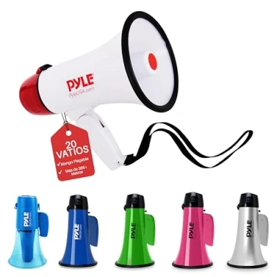 Imagen de Pyle Megáfono Profesional, Unisex, Blanco/Rojo, 1